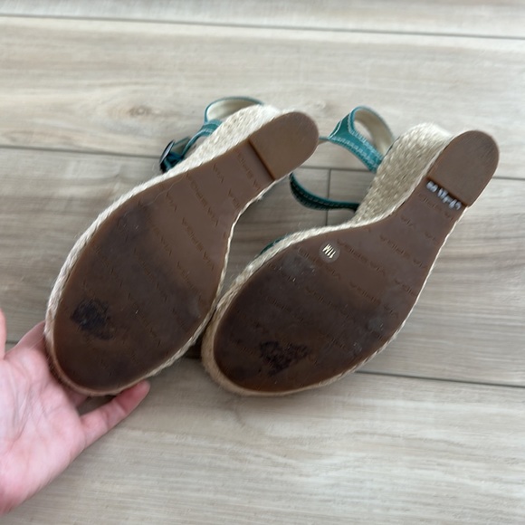 EUC Via Spiga Brand Ankle Clasp Chunky Wedge Heel Sandals Size 11 Women’s Used - Picture 13 of 13